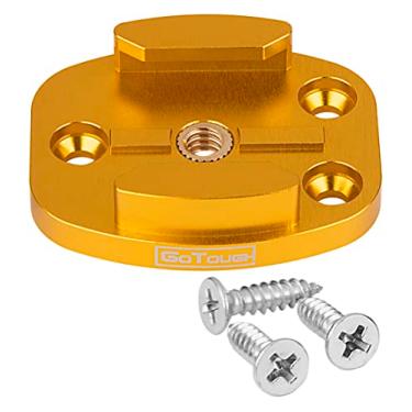 Imagem de GoTough Gold QR Mount com orifícios piloto – todo em metal, placa de liberação rápida versátil com parafuso de tripé de 1/4”-20 e suportes piloto compatíveis com GoPro HERO3, HERO3+, HERO4, HERO5, HERO6, HERO7 Quick Rele