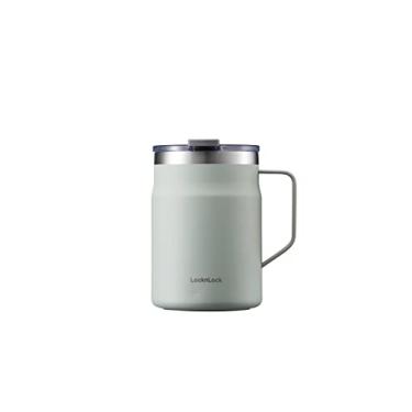 Imagem de LOCK & LOCK Caneca Metro com alça e tampa, parede dupla, isolamento térmico, 473 ml, menta