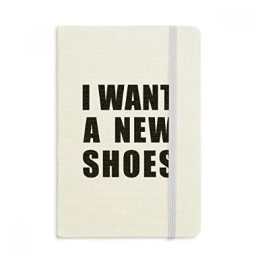 Imagem de Caderno diário clássico com capa dura em tecido oficial I Want A New Shoes
