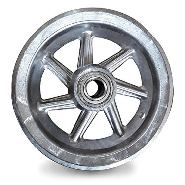 Imagem de Aro Alumínio 7 Raios 8 Pol Usinado com Rolamento Roda Carrinho de Mão