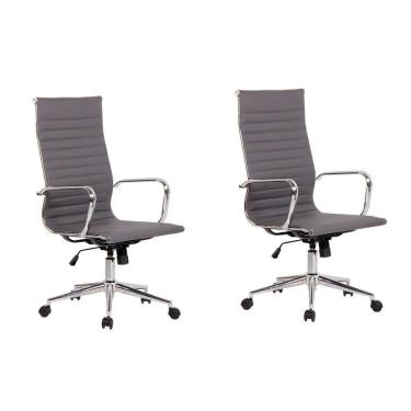 Imagem de Cadeira de Escritório Presidente Giratória Sevilha Alta Rivatti Cinza