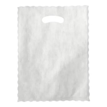 Imagem de Kit 50 Sacolas Tnt 45g Boca Palhaço Alça Vazada Branca 30x40cm