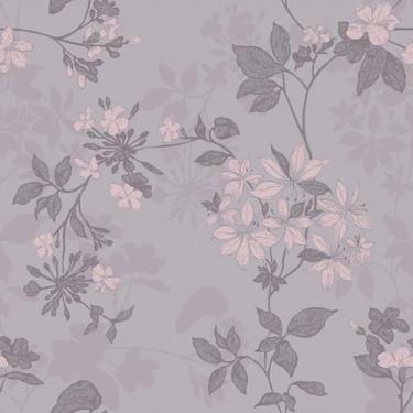 Imagem de VaryFloral Papel de parede floral roxo claro descasque e cole flores rosa ramos botânicos folha papel de parede para quarto sala de estar removível autoadesivo elegante papel de contato floral para