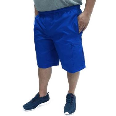 Imagem de Bermuda Bolso Lateral Cargo Plus Size Extra Grande Microfibra - Butu B