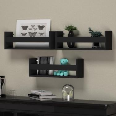 Imagem de KIT 3 prateleiras em U Porta Revista Organizador Decorativo MDF - Sign