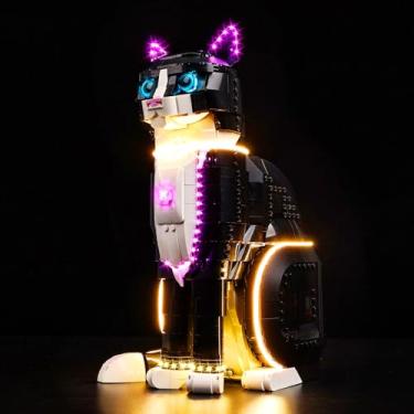 Imagem de BrickSoul Kit De Luz Led Para Lego Tuxedo Cat, Compatível Com Tuxedo Cat Lego 21349 Conjunto De Construção Lego Light Kit, Light Up Legos Black Cat - Sem Conjunto De Blocos Lego
