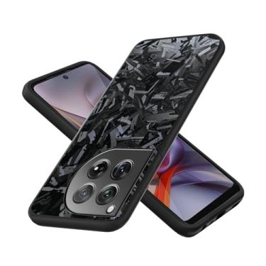 Imagem de Capa de telefone compatível com OnePlus 12R/OnePlus ACE3 silicone macio TPU + fibra de carbono texturizada 3D anti-impressão digital