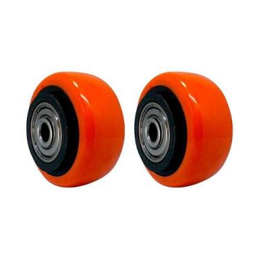 Imagem de Kit 2 un roda pvc laranja 2 pol 50kg p/ rodízio - AJAX