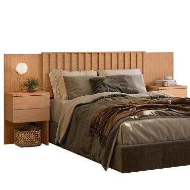 Imagem de Cabeceira Casal Queen E King 2 Mesas Laterais Olinda Freijó - Albatroz