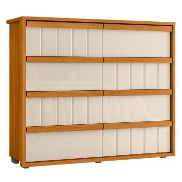 Imagem de Cômoda Para Quarto Com 8 Gavetas 136cm Avila Off/cinamomo Z10 - Mpozenato