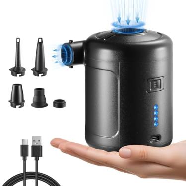 Imagem de NIBBaNACAL Bomba de ar portátil para infláveis, bomba de colchão de ar com bateria de 6000 mAh, bomba de ar elétrica ultrarrápida, inflar para boias de piscina, cama de ar, anel de natação, sacos de