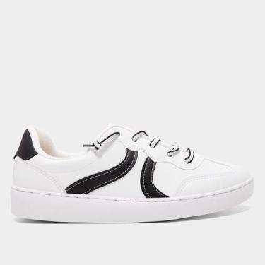 Imagem de Tênis Vizzano Casual Feminino, Branco, Preto, 38