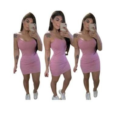Imagem de Vestido Canelado Alcinha Curto - EMPÓRIO J, Rosa bb, Único