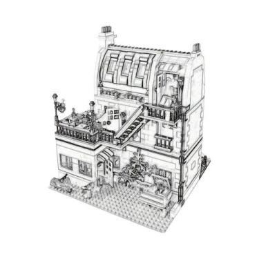 Imagem de Blocos De Montar Criativos: Modelo De Cidade Com Casa, Pet Shop, Prefe