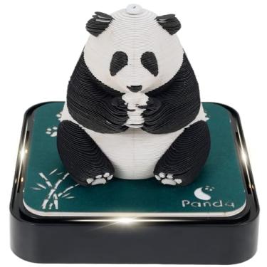 Imagem de Calendário 3D 2026, calendário criativo com luz LED, gerenciamento eficiente de tempo, calendário de mesa 3D, alívio de estresse para baterias de mesa de escritório em casa não incluídas (Panda)