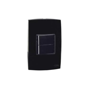 Imagem de Conjunto 2 Interruptores Simples Preto Force Line