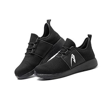 Imagem de Bestgift Sapatos de Segurança Masculinos Botas de Segurança Sapatos Masculinos Tênis com Biqueira de Aço Preto 40.5