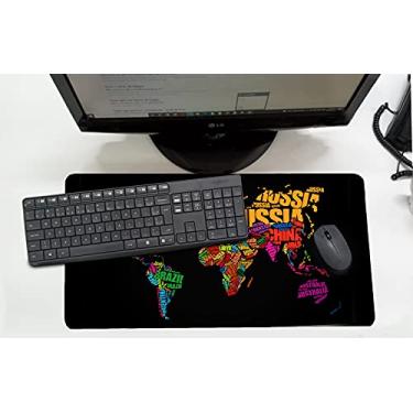 Imagem de Mouse Pad/Desk Pad Grande 30x70cm - Mapa Colorido
