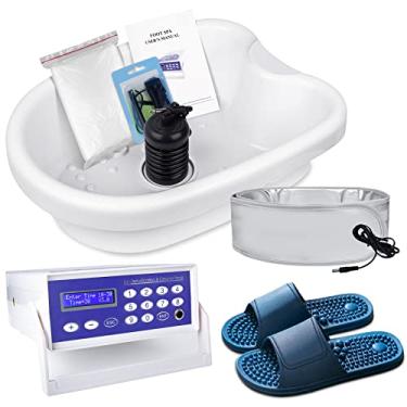 Imagem de LeCuag Máquina de banho de pés com desintoxicação iônica W chinelo de massagem, limpeza iônica profissional, desintoxicação iônica, máquina de spa para pés com tela de LED, cinto infravermelho