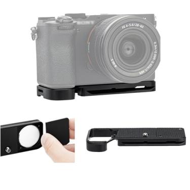 Imagem de JJC GP-X2 Suporte de extensão de metal para câmera Sony A7CII A7C II A7CR A7C R, para suporte de AirTag, almofada antiderrapante, com placa de liberação rápida Arca Swiss, orifício de tripé de 1/10.2