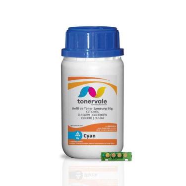 Imagem de Combo 3 Refil de Toner + 3 Chips TankFull Para Samsung CLT-C406S Cyan 
