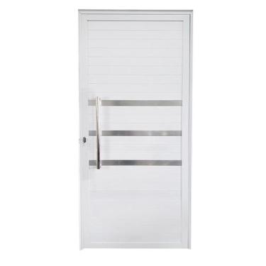 Imagem de Porta Lambril de Alumínio Branco com Puxador e Friso Linha Veneza - Be