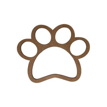 Imagem de Aplique Pata de Cachorro 10x8 Kit 10un Mdf Cru Madeira - ATACADÃO DO A