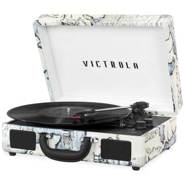 Imagem de Vitrola Toca Discos 3 Velocidades, Entrada AUX, 45 RPM, 110v, VICTROLA VSC 550BT P4, Branco