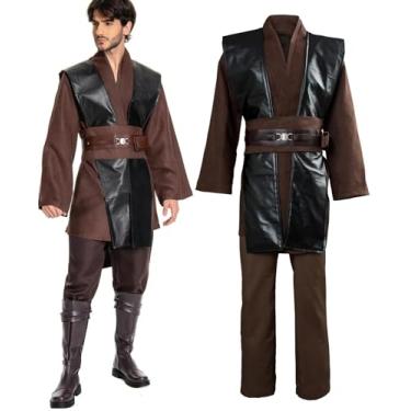 Imagem de Fantasia de Anakin Skywalker túnica masculina adulto Obi-Wan cosplay calça faixa cinto...