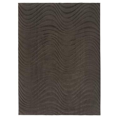 Imagem de Gertmenian Tapete felpudo interno - 10 x 15 cm, resistente a manchas, ideal para alto tráfego na sala de estar, quarto, entrada - listrado, cinza, 27428