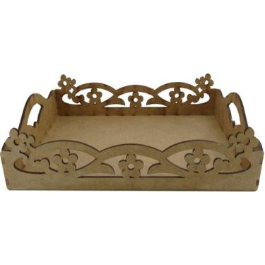 Imagem de Bandeja Margarida Decoração Café Manhã 35x25x7 Mdf Mod 02 - SHOPPING D