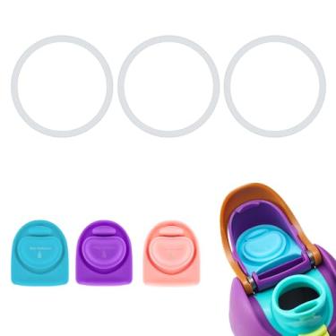Imagem de 3 Anéis de Vedação de Garrafa e 3 Rolhas para Tampa Owala Freesip, Peças Vedação Garrafa Silicone Sem BPA para Owala Freesip 16/19/24/32/40oz (Rosa, Ciano, Roxo)