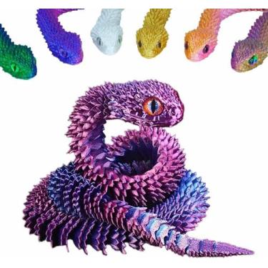 Imagem de Brinquedo de cobra, animais impressos em 3D, junta móvel, brinquedo Fi
