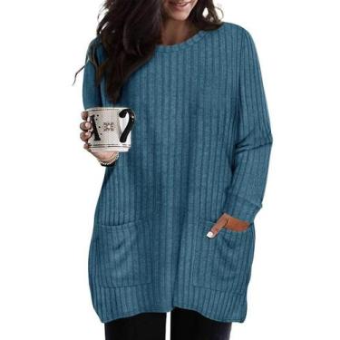 Imagem de Blusa TIYOMI Plus Size, manga comprida, decote em V para mulheres