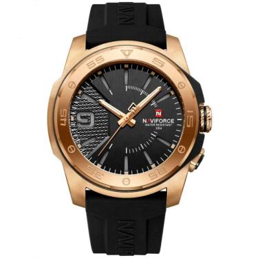 Imagem de Relógio Quartzo Display Luminoso Esportivo A Prova água Pulseira De Silicone 5atm Preto Dourado