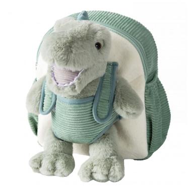 Imagem de Mochila infantil de pelúcia Moonkie Hug & Go dinossauro com pelúcia destacável, para crianças de 2 a 4 anos, verde
