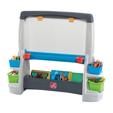 Imagem de Cavalete Jumbo para Crianças, Desperte a Criatividade dos Pequenos com Este Suporte para Desenho e Pintura, Step2, Cinza e Branco
