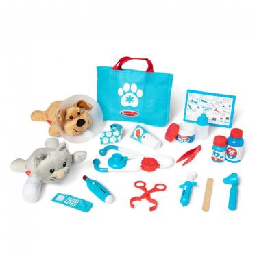 Imagem de Kit Veterinário Infantil Divertido com 24 Peças para Exames e Tratamentos em Animais de...