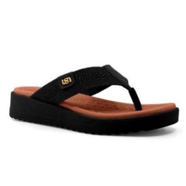 Imagem de Chinelo Feminino Tricot Preto Usaflex UD13007-Feminino