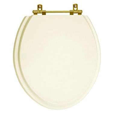Imagem de Assento Sanitário Poliéster Izy Creme para vaso Deca Com Ferragem Dourada