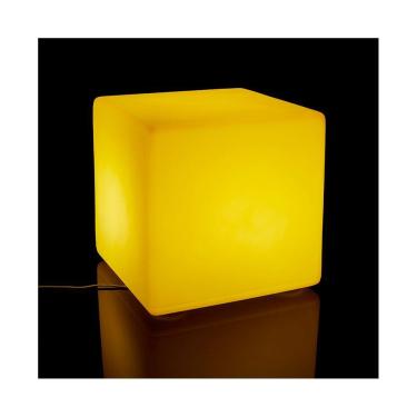 Imagem de Cadeira Cubo de Plástico Iluminado Ibiza Amarelo Freso