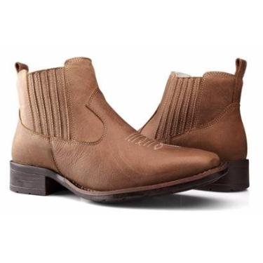 Imagem de Bota Feminina Cano Curto Couro Country Elástico Capeli Boots-Feminino