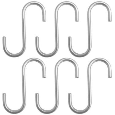 Imagem de Kit 6 Ganchos Tipo S Multiuso Cromado 2cm Schimitt para Barra de Utens