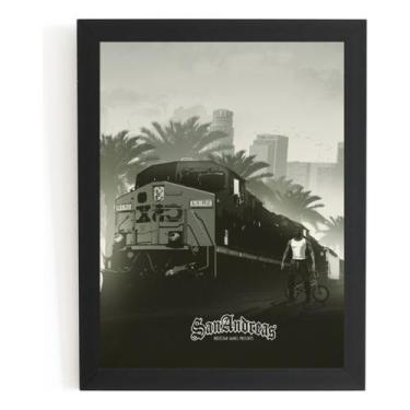 Imagem de Quadro Gta San Andreas Game Arte Poster Moldurado - Fanarte