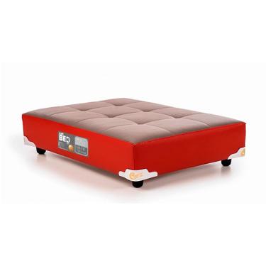 Imagem de Cama box pet Cachorro / Gato Grande Castorpet Bed CinzaVermelho (100x80x19) - Castor