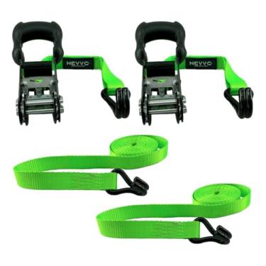 Imagem de Kit 2 Jogos Cinta Catraca Para Amarração De Carga Gancho J 4 Metros 1500Kg NEVVO