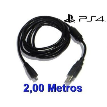 Imagem de Kit 2 Cabos Usb Ps4 Playstation 4 Para Carregar Controle 2m