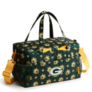 Imagem de Vera Bradley Recycled Lighten Up NFL Cooler, Green Bay Packers em bandana verde escuro/amarelo