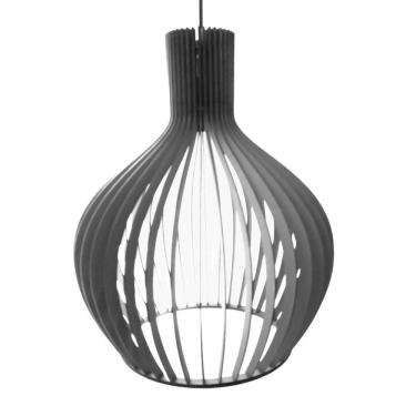 Imagem de Luminária Teto Tipo Pendente Vegas Mdf Completa - Cor:cinza