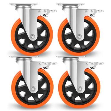 Imagem de Caster Wheels W B D WEIBIDA, 6 polegadas e 2400 libras, conjunto pesad